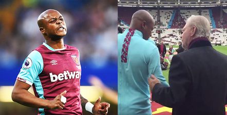 There was one tiny problem with West Ham’s good luck message to Andre Ayew