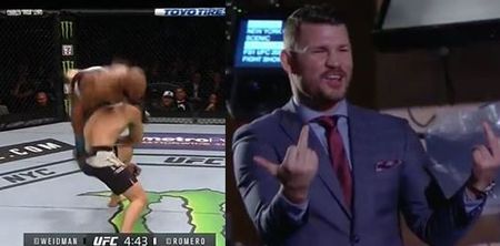 WATCH: Yoel Romero’s brutal flying knee knockout of Chris Weidman was the stuff of nightmares