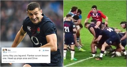 WATCH: England winger Jonny May’s attempts at scrummaging are a sensation