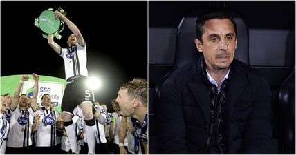 Dundalk’s Chris Shields provides Gary Neville with the Europa League information he was after