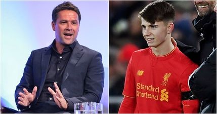 Michael Owen’s tweet congratulating Ben Woodburn did not go down too well