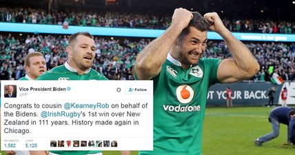 Rob Kearney finally clears up why Joe Biden was tweeting him after Ireland’s All Blacks victory