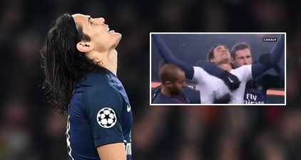 Edinson Cavani was booked for this Chapecoense tribute