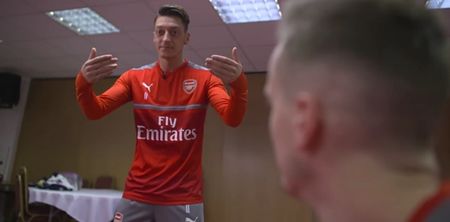 WATCH: Arsenal’s Mesut Ozil performs ridiculous trick shot for charity