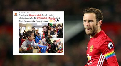 Juan Mata donates toys to Manchester charity