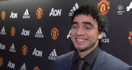 Manchester United fans couldn’t contain themselves as Rafael returned to Old Trafford