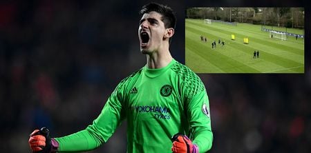 WATCH: Thibaut Courtois scores training ground screamer that not even he could possibly save