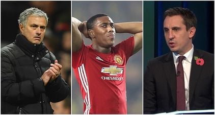 Gary Neville weighs in as Jose Mourinho issues warning to Anthony Martial