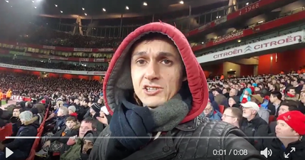 This Arsenal fan’s gone peak Arsenal by angrily filming himself in the middle of a match