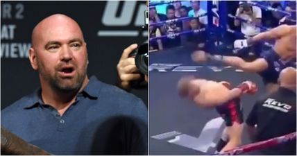 Matrix-like dodge from kickboxer inspires Dana White to call this “the craziest sh*t I have ever seen”