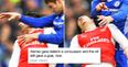 Furious Arsenal fans claim Marcos Alonso’s Chelsea opener was a red card and no goal