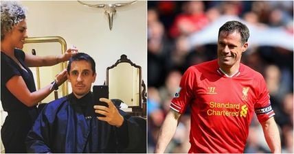 Gary Neville just wanted to get a haircut but Jamie Carragher simply won’t pass up an opportunity