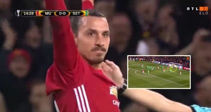 Zlatan Ibrahimovic scores hilarious goal for Manchester United in the Europa League