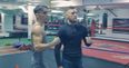 WATCH: Conor McGregor runs into Michael Conlan as he hones his boxing technique in California