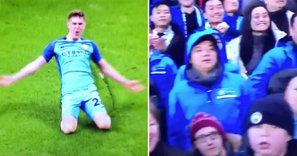 Rival fans mock Manchester City supporters for their John Stones goal celebrations