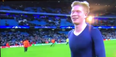 WATCH: Delighted fan gets Kevin De Bruyne’s shirt, gets chased around the pitch by stewards