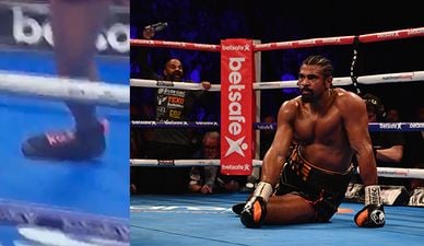 Viewers think this was the precise moment David Haye damaged his ankle