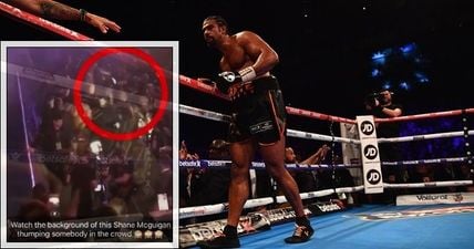 Footage appears to show member of David Haye’s entourage clashing with fan