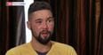 Tony Bellew displays his broken hand during interview after David Haye victory