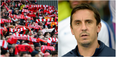 Liverpool fans couldn’t hide their disgust at Gary Neville’s and Martin Tyler’s commentary