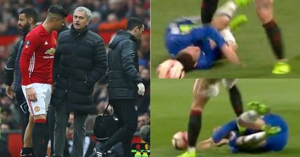 Calls for ban for Marcos Rojo as defender appears to stamp on Eden Hazard