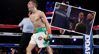 WATCH: Shadow-boxing Conor McGregor led away from Michael Conlan’s corner by security