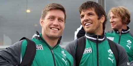 Ronan O’Gara and Donncha O’Callaghan nearly fell out…over a wash bag