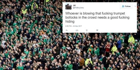 There was universal hatred for that bloody trumpet player in the Aviva Stadium