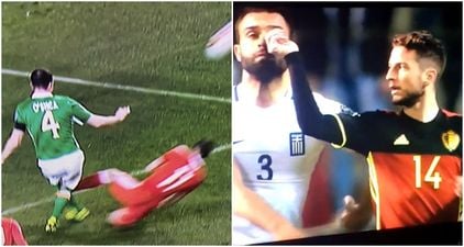 Belgium player involved in the strangest yellow card incident you’ll see this season