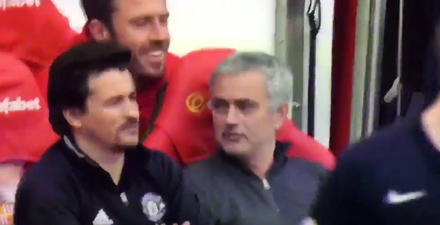 Jose Mourinho seemingly asks Michael Carrick what Manchester United fans were chanting