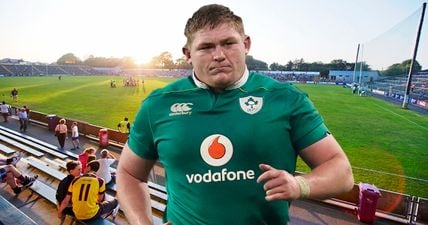 Tadhg Furlong pictured in a Wexford GAA jersey and it’s a frightening prospect