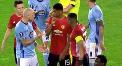 People are loving Marcus Rashford’s response to a Celta Vigo player ushering him off the pitch