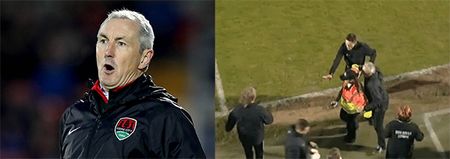 WATCH: Security intervene as Cork City boss John Caulfield loses his temper on the sideline