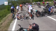 WATCH: Police motorbike causes catastrophic crash in Giro d’Italia that wipes out Team Sky