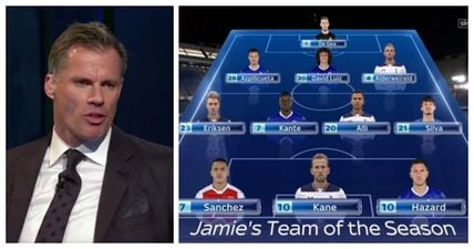 Jamie Carragher defended his Team of the Year on Twitter and one reply in particular was glorious