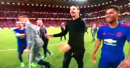 WATCH: Zlatan Ibrahimovic ditches crutches to celebrate lovingly with team mates