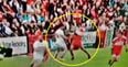 Tyrone’s Mattie Donnelly seemed very lucky to get away with Chrissy McKaigue flash point