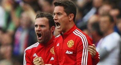 Ander Herrera seems to be very happy at Manchester United