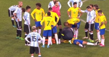 Gabriel Jesus stretchered off for Brazil after hefty elbow from his own clubmate