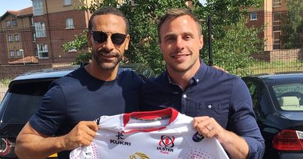 There’s no way Rio Ferdinand will be able to fit into the Ulster jersey Tommy Bowe gifted him