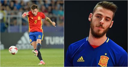 Manchester United fans ask David De Gea to do their bidding as he celebrates Saul Niguez’s brilliance