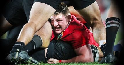 Tadhg Furlong made only one carry against New Zealand and what a bloody carry it was