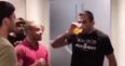 Oh this? Just one former UFC champion drinking the piss of another