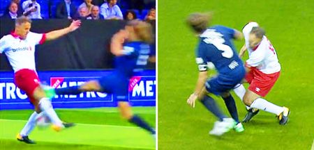 Carles Puyol reaches out to Phil Neville following horror ‘leg-breaker’ tackle in friendly game