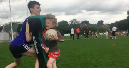 Under 6 player’s tackle bag hit shows why every kid should be at summer camps