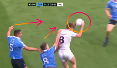 Kevin Feely gave Brian Fenton and the whole country a lesson on how to catch a high ball