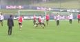 Naby Keita training ground confrontation kicked off by this rash tackle