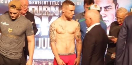 Carl Frampton’s reaction to missing weight says it all