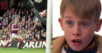 What exactly is Macaulay Culkin doing in a West Ham shirt from the early 2000s?