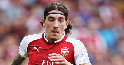 Fans had an issue with Hector Bellerin’s pose in the Sky team line-up graphics